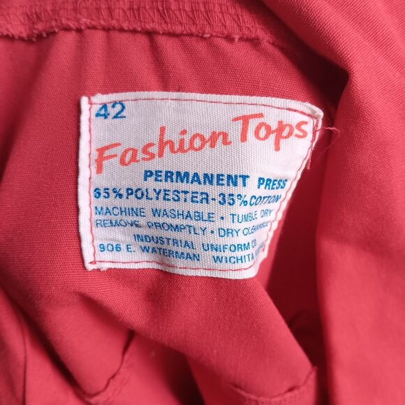 42 XL Vintage 70's Shirt Jacket Gas Station "Gasn Shop" Uniform Belted Patched - Picture 3 of 6